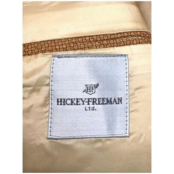 HICKEY FREEMAN Twine Brown Basketweave Texture Silk Wool Blend Sport Coat - Picture 4 of 10